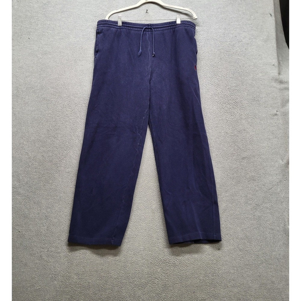 VINTAGE Polo By Ralph Lauren Men Pants XL Navy Sweatpants Loungewear 27" Inseam